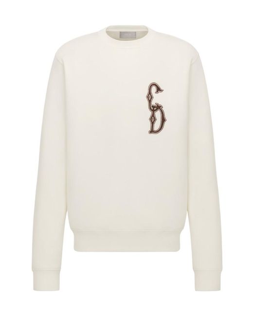 Dior White Cd Interwoven Sweater for men