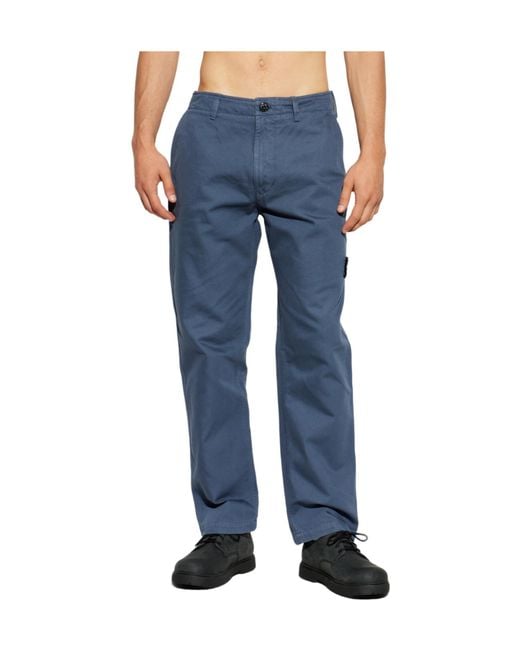 Stone Island Blue Belt Loop Jeans for men