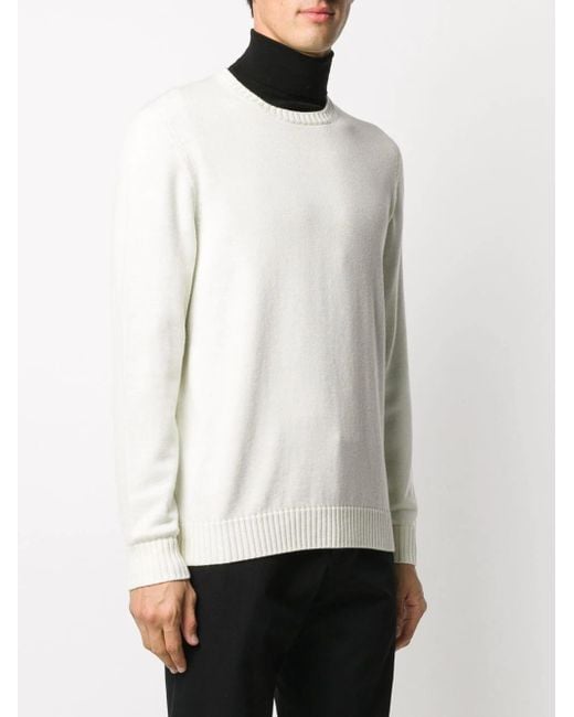 Drumohr White Round Neck Jumper for men