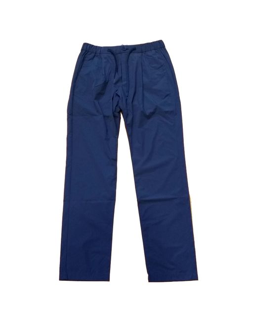 Herno Blue Straight-Leg Drawstring Trousers for men
