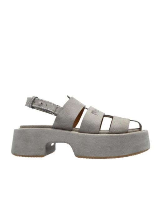 J.W. Anderson Gray Round Toe Flat Sandals