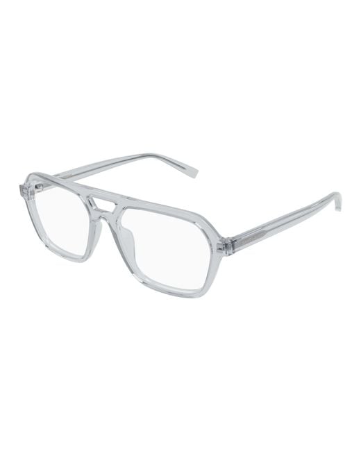 Saint Laurent White Pilot-Frame Glasses for men