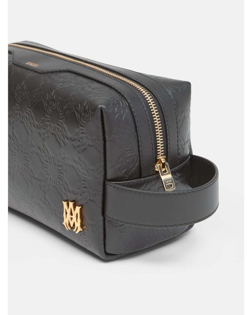 Amiri Gray Ma Quad Leather Dopp Kit for men