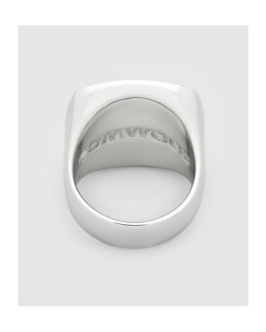 Tom Wood White Stamp Logo Ring for men