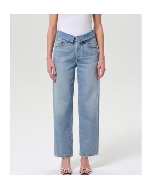 Agolde Blue Echo Straight-Leg Jeans