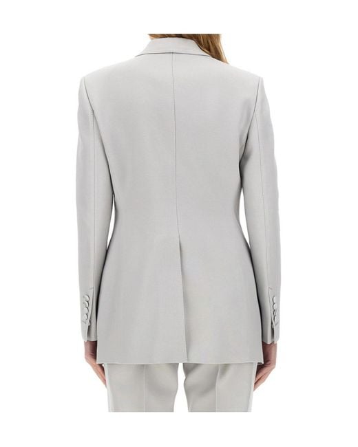Tom Ford Gray Lustrous Barathea Single-Breasted Tuxedo Jacket