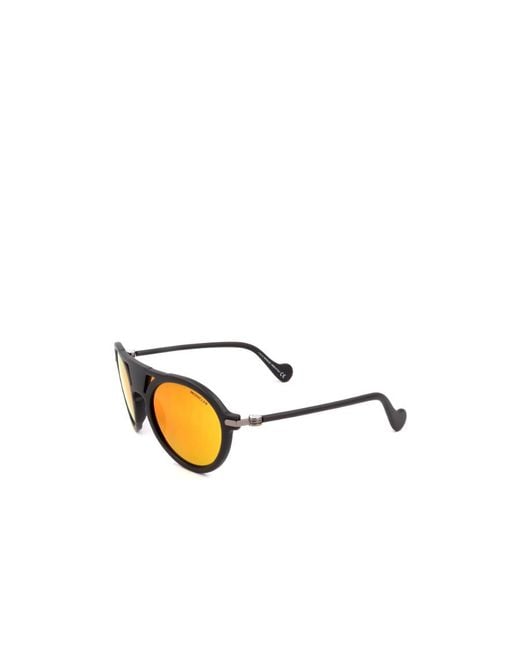 Moncler Metallic Eyewear Round Frame Sunglasses for men