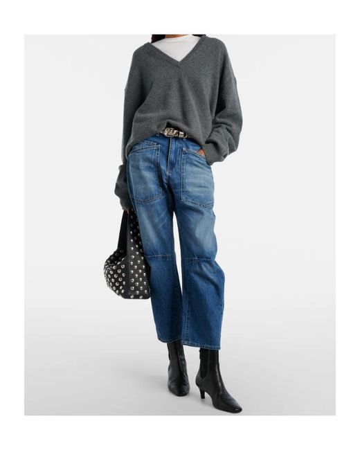 Nili Lotan Blue Belt-Loop Jeans