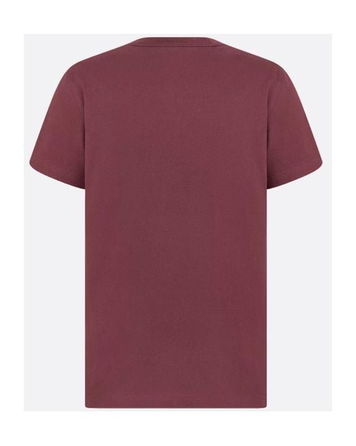 Dior Red Homme Ribbon Logo Detailed Crewneck T-Shirt for men