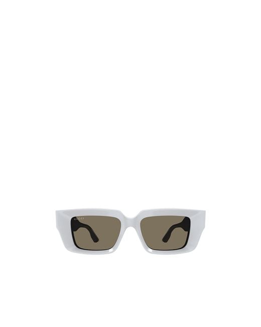 Gucci Metallic Eyewear Rectangular Frame Sunglasses for men