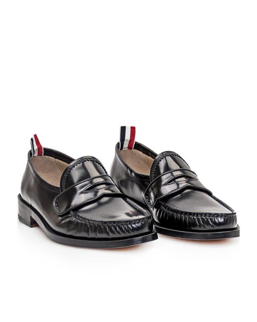 Thom Browne Black Ruched-Detail Slip-On Loafers for men