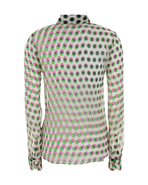 Dries Van Noten Gray Cloudy Printed Chiffon Shirt