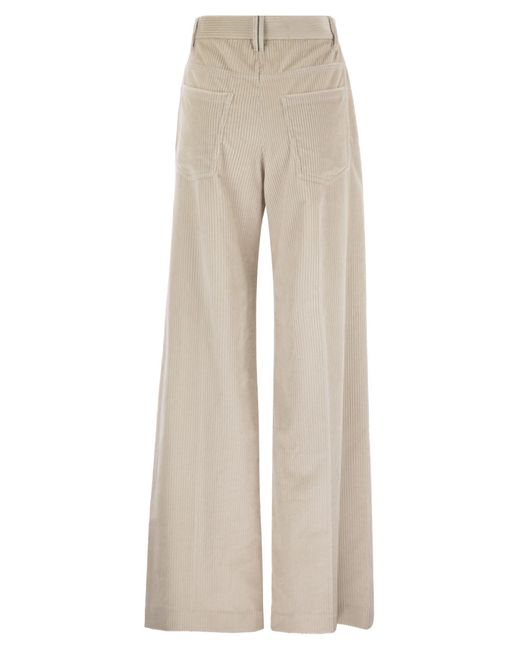 Brunello Cucinelli Natural Monili Detailed Straight Leg Trousers