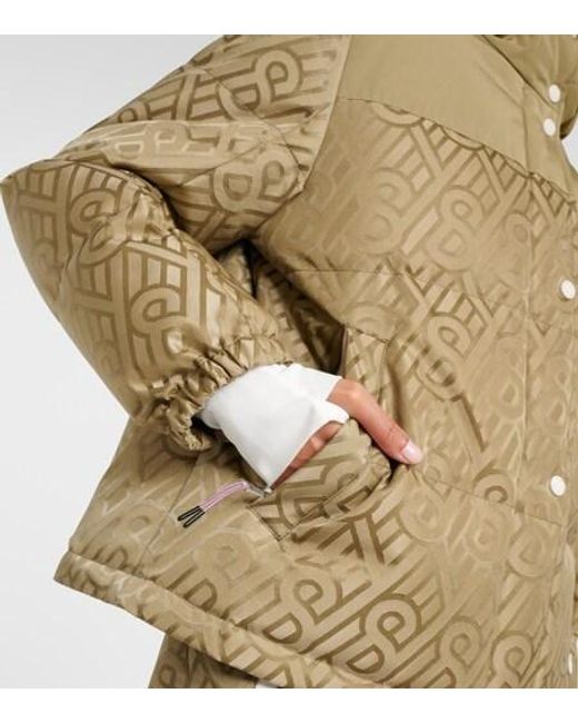 Yves Salomon Green Logo Shearling-Trimmed Down Jacket