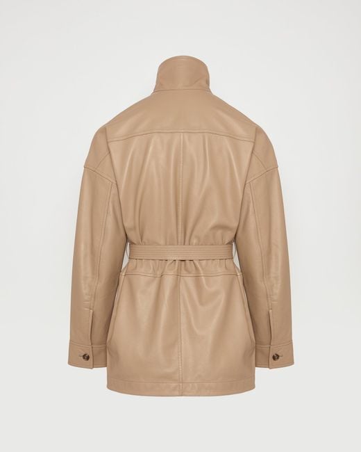 Yves Salomon Natural Buttoned Belted Jacket