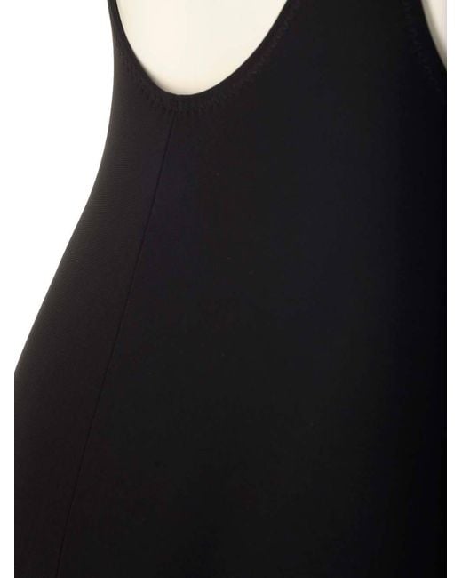 Norma Kamali Black Marissa Wide-Slit Jersey Gown
