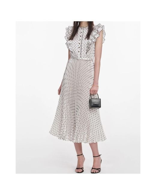 Self-Portrait Multicolor Polka Dot Midi Dress