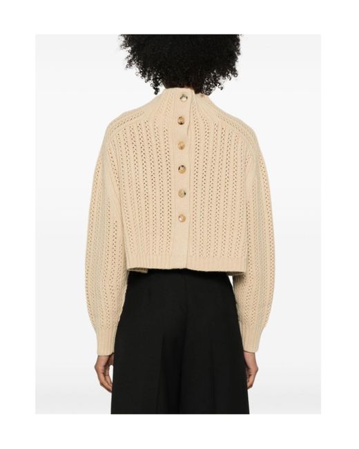 Max Mara Natural Hodeida High Neck Cropped Cardigan
