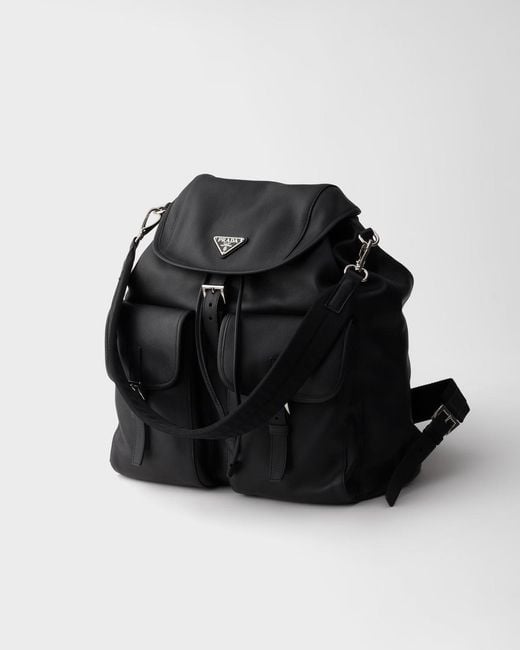 Prada Black Leather Backpack for men