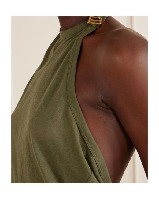 Balenciaga Green Backless Halterneck Top