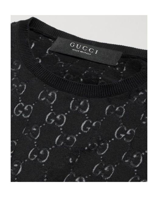 Gucci Black Gg Devoré Top