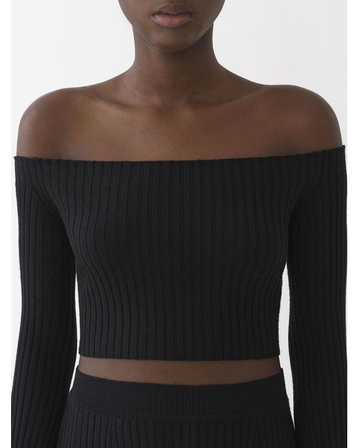 Chloé Black Lower Impact Knitted Top