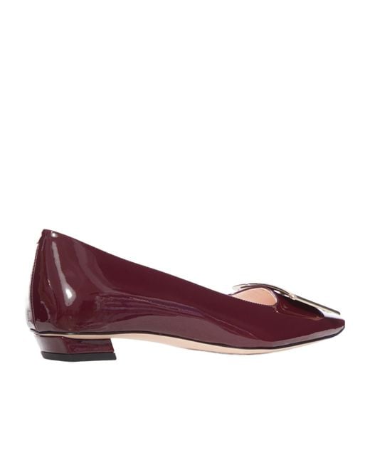 Roger Vivier Purple Belle Buckled Ballerina Flats