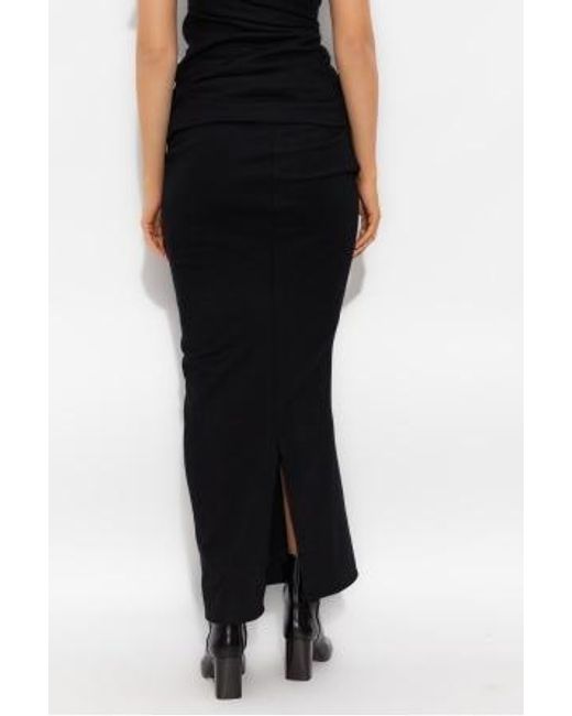 Entire studios Black Draped Midi Skirt