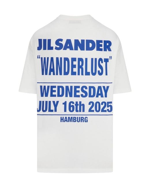 Jil Sander White Cotton T-Shirt With Photographic Print