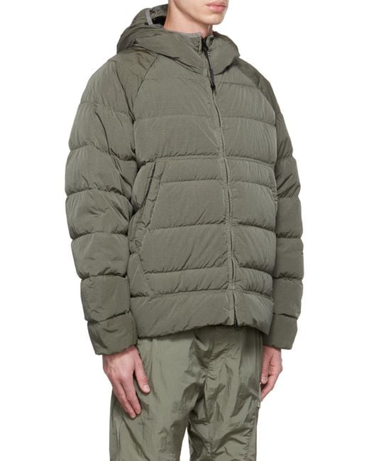 C P Company Gray Padded Zipped Down Jacket for men