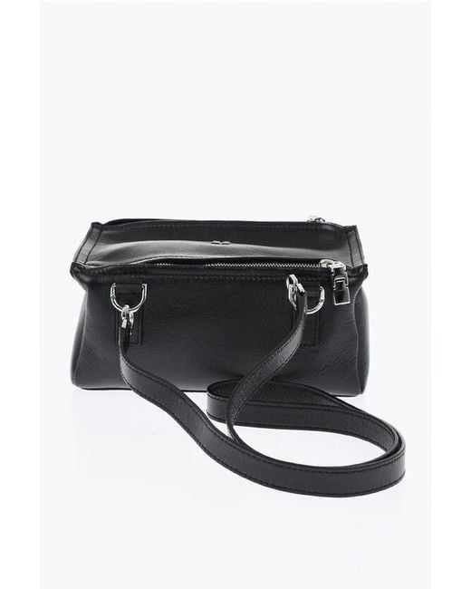 Givenchy Black Pandora Hammered Leather Shoulder Bag