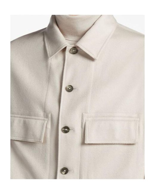 Zegna White Oasi Buttoned Straight Hem Shirt for men