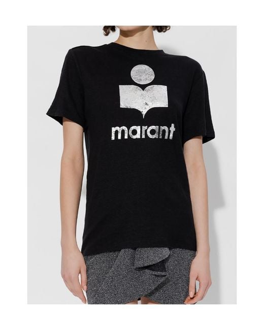 Isabel Marant Black Short-Sleeved T-Shirt With Round Neck