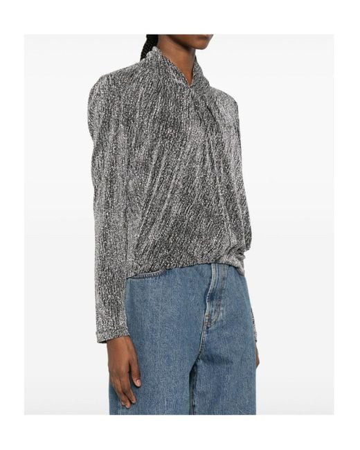 IRO Gray Long-Sleeved Blouse