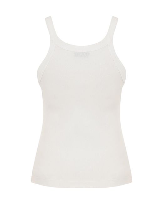 Fendi White Thin Strap Tank Top