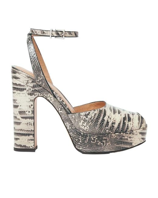 Fendi White After 9 Parchment And Printed Calfskin Sandals