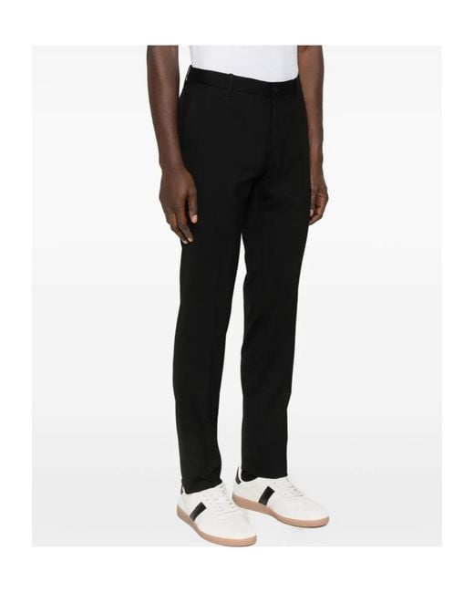 Incotex Black Elastic-Waistband Trousers for men