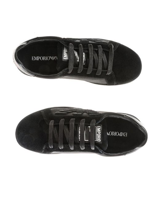 Emporio Armani Black Tie Low Upper Board Shoes for men