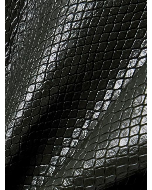 Blazé Milano Gray Emera Snake-Effect Leather Straight-Leg Pants