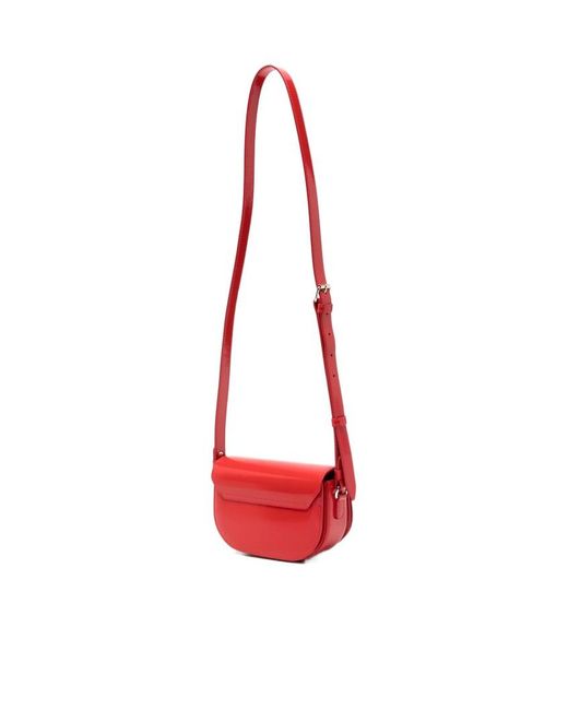 A.P.C. Red Small Leather Mini Bag