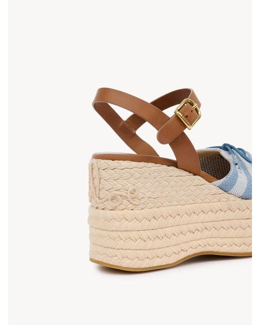 Chloé Metallic Isla Wedge Espadrille