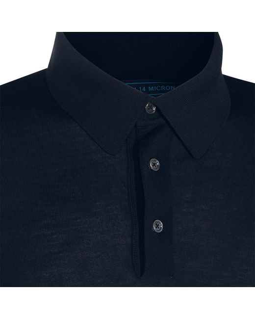 Kiton Blue Long-Sleeve Polo Shirt for men