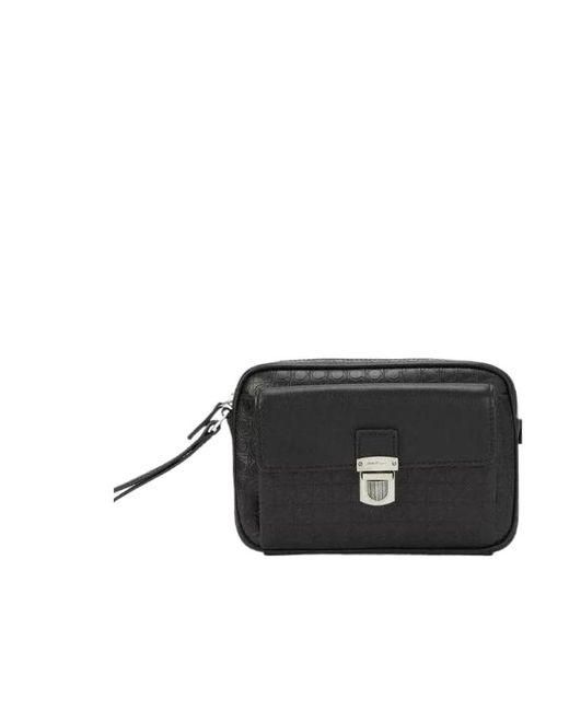 Ferragamo Black Logo Hand-Held Bag