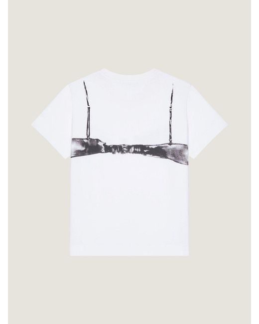 Givenchy White Cutaway Bra Printed Crewneck T-Shirt