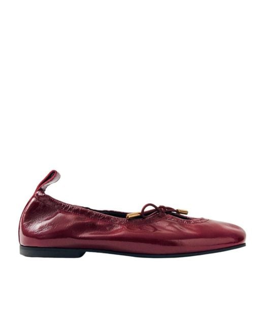 Alohas Purple Rosalind Burgundy Patent Leather Ballet Flats