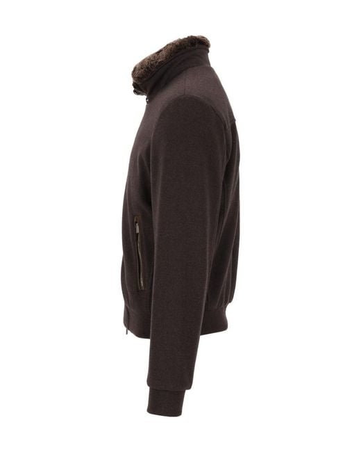 Moorer Black High-Collar Jacket for men