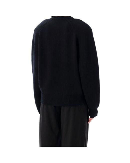 Frankie Shop Blue Lina Padded Shoulder Sweater