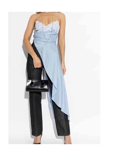 Moschino Blue Asymmetrical Cut Top