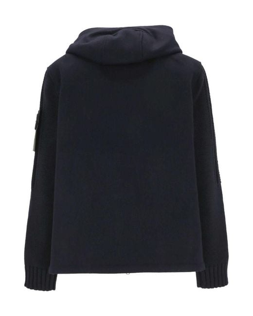 Stone Island Black Logo-Patch Hooded Jacket for men