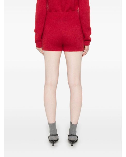 Twinset Red Button-Detail Shorts